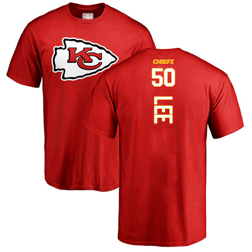 Men Kansas City Chiefs #50 Lee Darron Red Backer NFL T Shirt